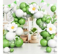 MY LIFE WAY 134 Pieces of extra large Green Balloon Arch Kit Baby shower, birthday, and party decorations for boys and girls with a jungle theme are presented in this Daisy balloon garland kit