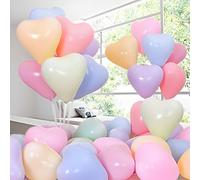 MY LIFE WAY 30 pieces of pastel balloons, hearted, 10 inches, and an assortment of rainbow-thick balloons for a baby shower, engagement, wedding, anniversary, Christmas festival, and party decorations