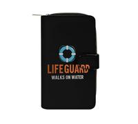 My Lifeguard Walks On Water Long Purses for Women Leather Card Holder Mens Wallet Coin Purse