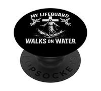 My Lifeguard Walks On Water - Vintage Jesus Christian PopSockets Adhesive PopGrip