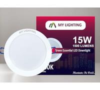 My Lighting 15W LED Ceiling Downlights | Recessed Round Downlights, Cool White 6500K, Non-Dimmable | IP20 Rated for Indoor Use | Pack of 4 Energy-Efficient LED Lights for Home and Office