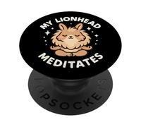My Lionhead Rabbit Meditates Funny Cute PopSockets Adhesive PopGrip