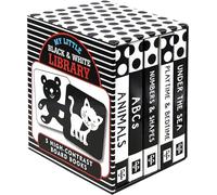 My Little Black and White Board Book Library - Set of 5 High Contrast Board Books: Abcs / Animals / Numbers & Shapes / Playtime & Bedtime / Under the Sea