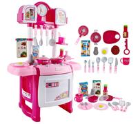 'My Little Chef' Miniature Kitchen Playset Role Playing Game with Light and Sound, Water Features and 18 Accessories Included (PINK)