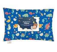 My Little Dreamy Kids' 13x18 Toddler Pillow with DinoWorld Case, Organic Cotton, Soft & Breathable, Machine Washable