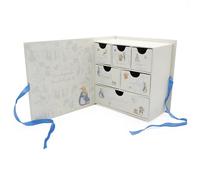 My Little Keepsake Beatrix Potter Keepsake Box | Peter Rabbit Memory Box with 6 Drawers | New Baby Gift with Ribbon Closure