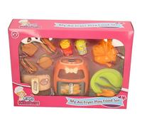 My Little Kitchen Air Fryer Play Food Set with Fast Food Toys, Digital Display, Pink