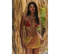 My Little Micro Mini Stripe Skort by free-est at Free People in Hazelnut Combo, Size: XL - female