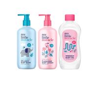 My Little Miracle Baby Care Set, Baby Bubble Bath, Baby Lotion and Baby Oil 500ml, Ideal For All Skin Types, Newborn & Up