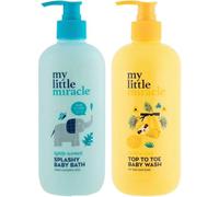 My Líttle Míracle Lightly Scented Splashy Baby Bath & Top to Toe Baby Wash - For Hair & Body | Vegan & Dermatologically Tested | 500mL+500mL [BUNDLE]