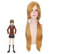 My Little Monster Cosplay Wig Golden Blonde Long Straight Synthetic Hair Ponytail Mizutani Shizuku Womens Wigs With Bangs