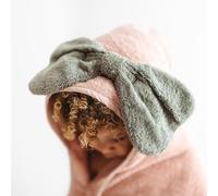 MY LITTLE MONSTERS Hooded Towel (Rose - With Oversized Bow) | Organic 100% GOTS Cotton | Ultra Thick, Soft & Fluffy Bath Towel for Toddler, Newborn & Infant