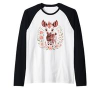 My Little Okapi Forest Giraffe Zoo Animal Cute Raglan Baseball Tee