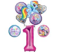 My Little Pony 1st Birthday Party Supplies Rainbow Dash Balloon Bouquet Decorations