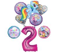 My Little Pony 2nd Birthday Party Supplies Rainbow Dash Balloon Bouquet Decorations