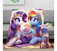 My Little Pony 3D Printed Rainbow Unicorn Blanket Throw Bedding Gifts Soft Cozy Lightweight Fluffy Plush for Bed And Couch for Boys Girls All Season Couch Sofa 50x60inch(127x152cm)
