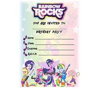 My Little Pony Birthday Party Invites - Equestrian Girls Rockstar Design - Party Supplies/Accessories (Pack of 12 A5 Invitations with Envelopes)