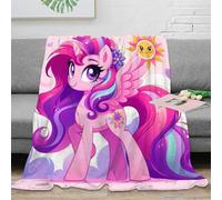 My Little Pony Blanket 3D Printed Rainbow Unicorn Throw Bedding Plush Gifts Lightweight Fluffy Soft Cozy for Kids Teens Adults for Boys Girls All Season Couch Sofa 50x60inch(127x152cm)
