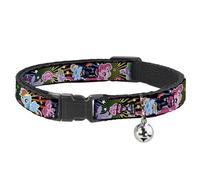 My Little Pony Breakaway Cat Collar | My Little Pony Three Ponies and Spike Sunburst Multi Color Durable Adjustable Bell ID Tag Ring