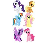 My Little Pony Cupcake Toppers, Pack of 6 | 6 Character Designs, Food Safe Wooden Stick, HD Glossy Print, Die-Cut Edges, Birthday Parties
