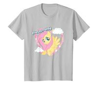 My Little Pony Fluttershy Heart T-Shirt, Youth, Silver Grey, X-Small