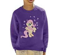 My Little Pony Fluttershy Surrounded by Butterflies Kid's Sweatshirt Purple