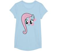 My Little Pony: Friendship is Magic Fluttershy Big Face T-Shirt, Girls, Baby Blue, Medium
