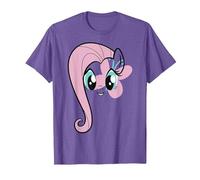 My Little Pony: Friendship is Magic Fluttershy Big Face T-Shirt, Men, Purple Heather, 3X-Large