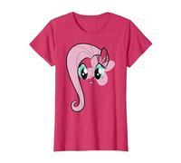 My Little Pony: Friendship is Magic Fluttershy Big Face T-Shirt, Women, Red Heather, X-Small