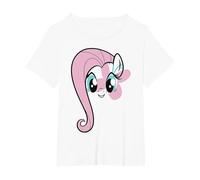 My Little Pony: Friendship is Magic Fluttershy Big Face T-Shirt, Women's Plus, White, 6X