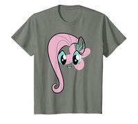 My Little Pony: Friendship is Magic Fluttershy Big Face T-Shirt, Youth, Olive Heather, 3T