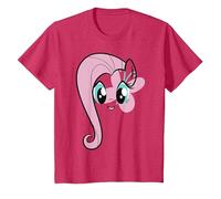 My Little Pony: Friendship is Magic Fluttershy Big Face T-Shirt, Youth, Red Heather, 3T