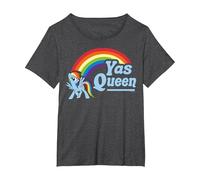 My Little Pony: Friendship is Magic Rainbow Dash Yas Queen T-Shirt, Women's Plus, Dark Heather Grey, 6X