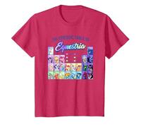 My Little Pony Group Shot Periodic Table of Equestria T-Shirt, Youth, Red Heather, Small