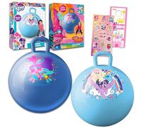 My Little Pony Hopper Ball for Kids 2 Pack- Bundle 15" Activity Balls Featuring and Trolls Plus Stickers, More | Hopping Ball for Boys and Girls Outdoor Activities, Parties