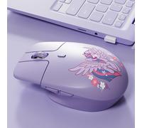 My Little Pony M03 Wireless Mouse - Innovative Floating Button Design, Silent Click, 3 Adjustable DPI (800/1600/3200), Dual-Mode (2.4GHz/Bluetooth), Ergonomic & Compact for Mac/Windows (Purple)