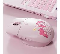 My Little Pony M03 Wireless Mouse - Innovative Floating Button Design, Silent Click, 3 Adjustable DPI (800/1600/3200), Dual-Mode (2.4GHz/Bluetooth), Ergonomic & Compact for Mac/Windows (Pink)
