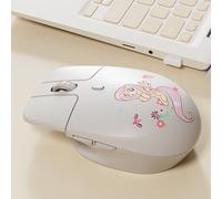 My Little Pony M03 Wireless Mouse - Innovative Floating Button Design, Silent Click, 3 Adjustable DPI (800/1600/3200), Dual-Mode (2.4GHz/Bluetooth), Ergonomic & Compact for Mac/Windows (Cream)