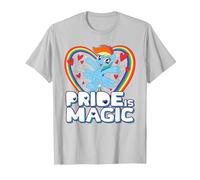 My Little Pony Pride Magic with Rainbow Dash T-Shirt, Men, Silver Grey, Small