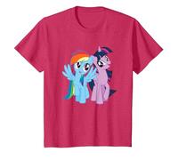 My Little Pony Rainbow Dash and Twilight Sparkle T-Shirt, Youth, Red Heather, Large