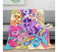 My Little Pony Throw Bedding Blanket 3D Printed Rainbow Unicorn Plush Lightweight Fluffy Soft Cozy Gifts for Bed And Couch for Boys Girls All Season Couch Sofa 60x80inch(150x200cm)