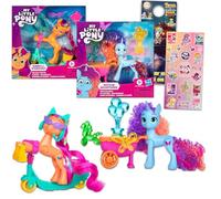 My Little Pony Toy Figures Set for Girls - Bundle with 2 MLP Dolls Misty Brightdawn and Sunny Starscout with Accessories, Stickers, More | My Little Pony Figurine for Kids