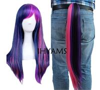 My Little Pony Twilight Sparkle Cosplay Anime Wig +Chip Ponytail + Wig Cap Free