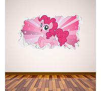 My Little Pony Wall Sticker - Pinkie Pie Broken Wall Decal Art Vinyl Mural Kids Gift (90cm Width x 45cm Height)