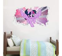 My Little Pony Wall Sticker - Twilight Sparkle Broken Wall Decal Set Art Vinyl Mural Kids Gift (90cm Width x 45cm Height)