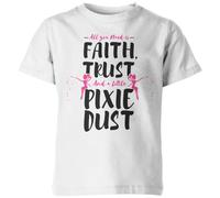 My Little Rascal Faith Trust And A Little Pixie Dust Kids' White T-Shirt - 9-10yrs - White