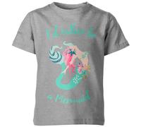My Little Rascal I'd Rather Be A Mermaid Kids' Grey T-Shirt - 9-10yrs - Grey