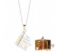 My Little Star Book Locket Necklace,Adjustable Daughter Gifts from Dad & Mom,Delicate Gold Jewelry with 7 Pages,Sweet Daughters Locket Necklace,Fashionable Daughter Birthday Gifts,Elegant,Delicate