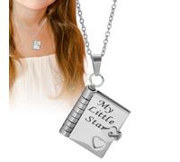 My Little Star Book Necklace, Chain Necklace for Women, Stylish Titanium Steel Neck Jewelry for Birthday Party Teachers Daughters Girls Dance Mothers Graduation