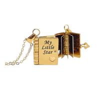 My Little Star Book Necklace for Daughter - 6-Page Flip-Open Pendant from Mom & Dad - Adjustable Silver 18k Gold Necklace with Loving Engravings - Meaningful Jewellery Keepsake